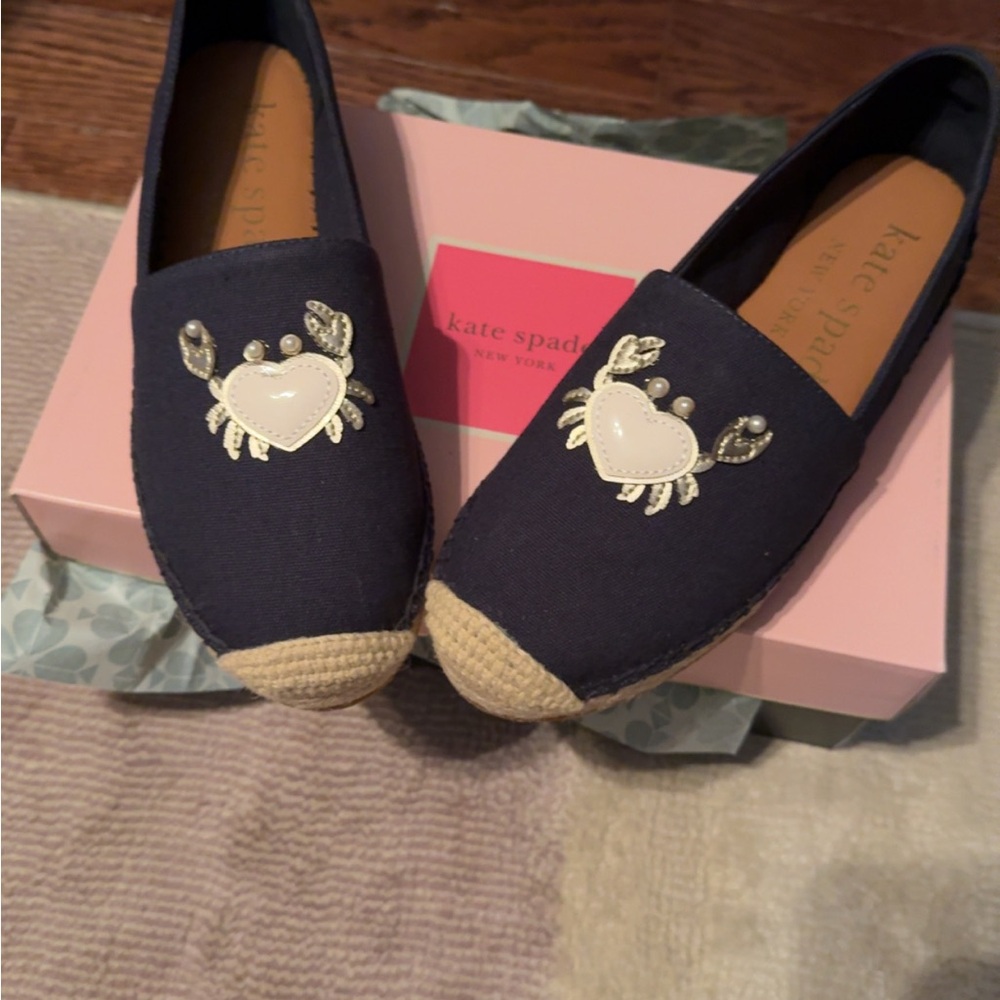 Kate Spade Blue and Cream Espadrilles Nautical Charm